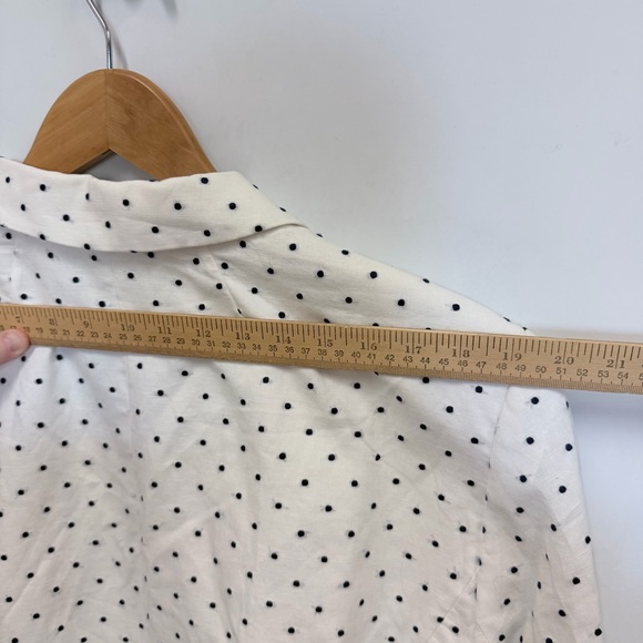 Talbots NWOT linen/cotton blend polka dot blazer white/navy size 24W - Picture 13 of 16